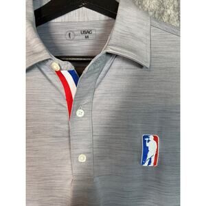 U Suck At Golf Mens Polo Stretch Performance Gray Moisture Wicking - Medium